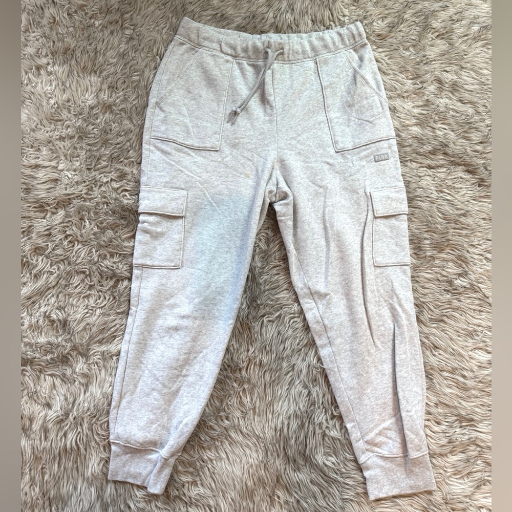 PINK Victoria's Secret Light Gray Cargo Joggers